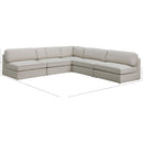  Manufacturer Color_Beige -- Meridian Beckham Fabric 5 pc Sectional IMAGE 8