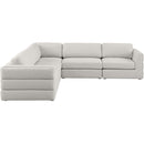  Manufacturer Color_Beige -- Meridian Beckham Fabric 5 pc Sectional IMAGE 5