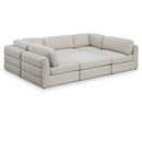  Manufacturer Color_Beige -- Meridian Beckham Fabric 6 pc Sectional IMAGE 1