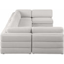 Meridian Beckham Beige Durable Linen Textured Fabric Modular Sectional IMAGE 4