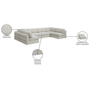  Manufacturer Color_Beige -- Meridian Beckham Fabric 6 pc Sectional IMAGE 9