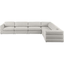  Manufacturer Color_Beige -- Meridian Beckham Fabric 6 pc Sectional IMAGE 5