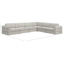 Meridian Beckham Beige Durable Linen Textured Fabric Modular Sectional IMAGE 9