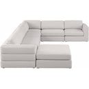 Manufacturer Color_Beige -- Meridian Beckham Fabric 7 pc Sectional IMAGE 4