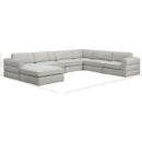  Manufacturer Color_Beige -- Meridian Beckham Fabric 7 pc Sectional IMAGE 9