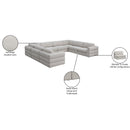 Meridian Beckham Beige Durable Linen Textured Fabric Modular Sectional IMAGE 10