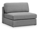  Manufacturer Color_Grey -- Beckham Grey Linen Textured Fabric Upholstered Modular Armless Chair IMAGE 1