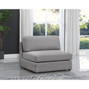  Manufacturer Color_Grey -- Beckham Grey Linen Textured Fabric Upholstered Modular Armless Chair IMAGE 2