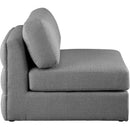  Manufacturer Color_Grey -- Beckham Grey Linen Textured Fabric Upholstered Modular Armless Chair IMAGE 4