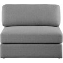  Manufacturer Color_Grey -- Beckham Grey Linen Textured Fabric Upholstered Modular Armless Chair IMAGE 5