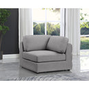  Manufacturer Color_Grey -- Beckham Grey Linen Textured Fabric Upholstered Modular Corner Chair IMAGE 2