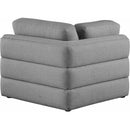  Manufacturer Color_Grey -- Beckham Grey Linen Textured Fabric Upholstered Modular Corner Chair IMAGE 3