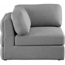  Manufacturer Color_Grey -- Beckham Grey Linen Textured Fabric Upholstered Modular Corner Chair IMAGE 4