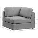  Manufacturer Color_Grey -- Beckham Grey Linen Textured Fabric Upholstered Modular Corner Chair IMAGE 7