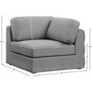 Meridian Beckham Grey Durable Linen Textured Fabric Corner IMAGE 7