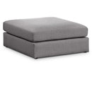  Manufacturer Color_Grey -- Beckham Grey Linen Textured Fabric Upholstered Modular Ottoman IMAGE 1