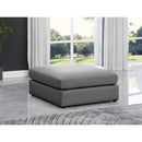  Manufacturer Color_Grey -- Beckham Grey Linen Textured Fabric Upholstered Modular Ottoman IMAGE 2