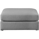  Manufacturer Color_Grey -- Beckham Grey Linen Textured Fabric Upholstered Modular Ottoman IMAGE 3