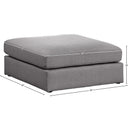  Manufacturer Color_Grey -- Beckham Grey Linen Textured Fabric Upholstered Modular Ottoman IMAGE 5
