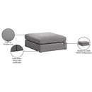  Manufacturer Color_Grey -- Beckham Grey Linen Textured Fabric Upholstered Modular Ottoman IMAGE 6