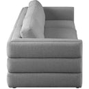  Manufacturer Color_Grey -- Beckham 114" Grey Linen Textured Fabric Upholstered 3 pc Modular Sofa IMAGE 4