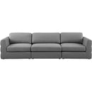  Manufacturer Color_Grey -- Beckham 114" Grey Linen Textured Fabric Upholstered 3 pc Modular Sofa IMAGE 5