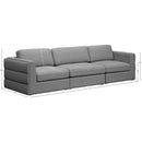  Manufacturer Color_Grey -- Beckham 114" Grey Linen Textured Fabric Upholstered 3 pc Modular Sofa IMAGE 8