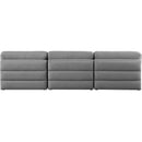  Manufacturer Color_Grey -- Beckham 114" Grey Linen Textured Fabric Upholstered 3 pc Armless Modular Sofa IMAGE 3