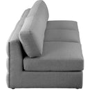  Manufacturer Color_Grey -- Beckham 114" Grey Linen Textured Fabric Upholstered 3 pc Armless Modular Sofa IMAGE 4