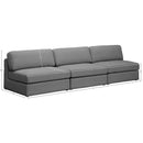  Manufacturer Color_Grey -- Beckham 114" Grey Linen Textured Fabric Upholstered 3 pc Armless Modular Sofa IMAGE 7