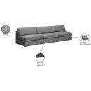  Manufacturer Color_Grey -- Beckham 114" Grey Linen Textured Fabric Upholstered 3 pc Armless Modular Sofa IMAGE 8