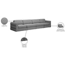  Manufacturer Color_Grey -- Beckham 152" Grey Linen Textured Fabric Upholstered 4 pc Modular Sofa IMAGE 8