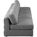  Manufacturer Color_Grey -- Beckham 152" Grey Linen Textured Fabric Upholstered 4 pc Armless Modular Sofa IMAGE 4