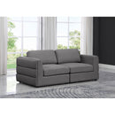  Manufacturer Color_Grey -- Beckham 76" Grey Linen Textured Fabric Upholstered 2 pc Modular Loveseat IMAGE 2