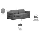  Manufacturer Color_Grey -- Beckham 76" Grey Linen Textured Fabric Upholstered 2 pc Modular Loveseat IMAGE 8