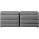  Manufacturer Color_Grey -- Beckham 76" Grey Linen Textured Fabric Upholstered 2 pc Armless Modular Loveseat IMAGE 3
