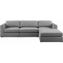  Manufacturer Color_Grey -- Beckham 114" Grey Linen Textured Fabric Upholstered 4 pc Modular Sectional IMAGE 10