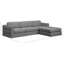  Manufacturer Color_Grey -- Beckham 114" Grey Linen Textured Fabric Upholstered 4 pc Modular Sectional IMAGE 14