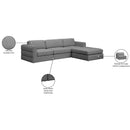  Manufacturer Color_Grey -- Beckham 114" Grey Linen Textured Fabric Upholstered 4 pc Modular Sectional IMAGE 15