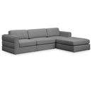  Manufacturer Color_Grey -- Beckham 114" Grey Linen Textured Fabric Upholstered 4 pc Modular Sectional IMAGE 1