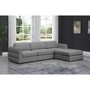  Manufacturer Color_Grey -- Beckham 114" Grey Linen Textured Fabric Upholstered 4 pc Modular Sectional IMAGE 3