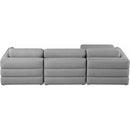  Manufacturer Color_Grey -- Beckham 114" Grey Linen Textured Fabric Upholstered 4 pc Modular Sectional IMAGE 5