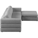  Manufacturer Color_Grey -- Beckham 114" Grey Linen Textured Fabric Upholstered 4 pc Modular Sectional IMAGE 7
