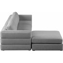  Manufacturer Color_Grey -- Beckham 114" Grey Linen Textured Fabric Upholstered 4 pc Modular Sectional IMAGE 8
