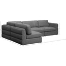  Manufacturer Color_Grey -- Beckham 114" Grey Linen Textured Fabric Upholstered 4 pc Modular Sectional IMAGE 14