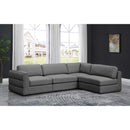  Manufacturer Color_Grey -- Beckham 114" Grey Linen Textured Fabric Upholstered 4 pc Modular Sectional IMAGE 4