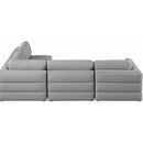  Manufacturer Color_Grey -- Beckham 114" Grey Linen Textured Fabric Upholstered 4 pc Modular Sectional IMAGE 5