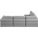  Manufacturer Color_Grey -- Beckham 114" Grey Linen Textured Fabric Upholstered 4 pc Modular Sectional IMAGE 6