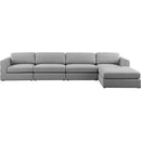  Manufacturer Color_Grey -- Beckham 152" Grey Linen Textured Fabric Upholstered 5 pc Modular Sectional IMAGE 10