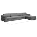  Manufacturer Color_Grey -- Beckham 152" Grey Linen Textured Fabric Upholstered 5 pc Modular Sectional IMAGE 14